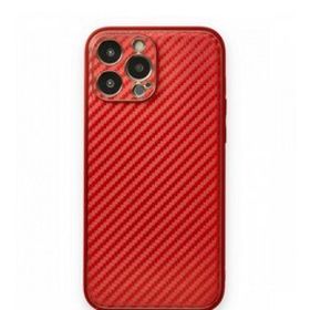 Alan Şanslı iPhone 13 Pro Max Coco Karbon Kırmızı Silikon Kılıf