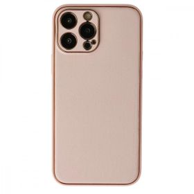 Alan Şanslı iPhone 13 Pro Max Coco Pudra Deri Silikon Kapak Kılıf