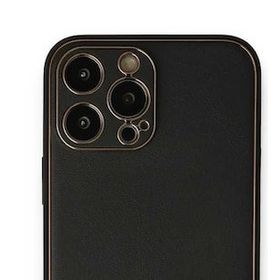 Alan Şanslı iPhone 13 Pro Max Coco Siyah Deri Silikon Kapak Kılıf