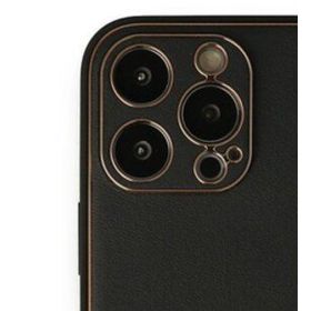 Alan Şanslı iPhone 13 Pro Max Coco Siyah Deri Silikon Kapak Kılıf