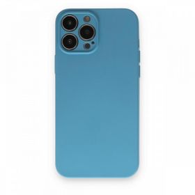 Alan Şanslı iPhone 13 Pro Max Nano İçi Kadife Mavi Silikon Kılıf