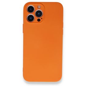 Alan Şanslı iPhone 13 Pro Max Nano İçi Kadife Turuncu Silikon Kılıf
