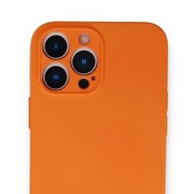 Alan Şanslı iPhone 13 Pro Max Nano İçi Kadife Turuncu Silikon Kılıf