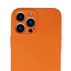 Alan Şanslı iPhone 13 Pro Max Nano İçi Kadife Turuncu Silikon Kılıf