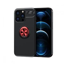 Alan Şanslı iPhone 13 Pro Max Range Yüzüklü Siyah-Kırmızı Silikon Kılıf