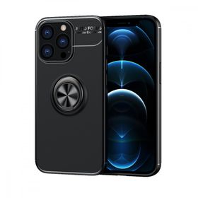 Alan Şanslı iPhone 13 Pro Max Range Yüzüklü Siyah Silikon Kılıf