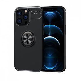 Alan Şanslı iPhone 13 Pro Max Range Yüzüklü Siyah Silikon Kılıf