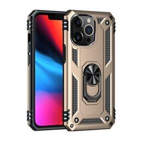 Alan Şanslı iPhone 13 Pro Max Sofya Yüzüklü Gold Silikon Kapak Kılıf