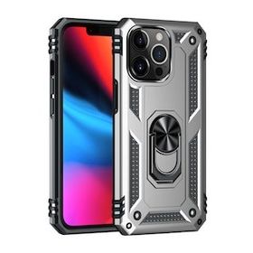 Alan Şanslı iPhone 13 Pro Max Sofya Yüzüklü Gümüş Silikon Kapak Kılıf