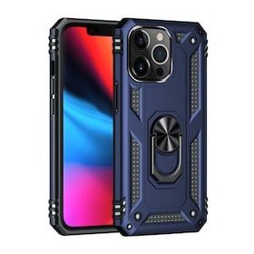 Alan Şanslı iPhone 13 Pro Max Sofya Yüzüklü Lacivert Silikon Kapak Kılıf
