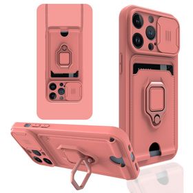 Alan Şanslı iPhone 13 Pro Max Zuma Kartvizitli Yüzüklü Pembe Silikon Kılıf