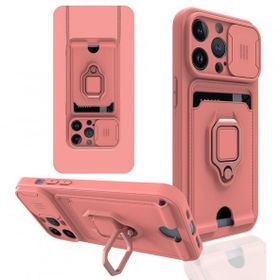 Alan Şanslı iPhone 13 Pro Max Zuma Kartvizitli Yüzüklü Pembe Silikon Kılıf