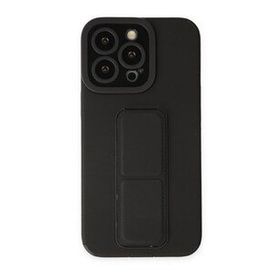 Alan Şanslı iPhone 13 Pro Mega Standlı Siyah Silikon Kılıf