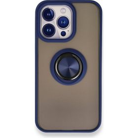 Alan Şanslı iPhone 13 Pro Montreal Yüzüklü Lacivert Silikon Kapak Kılıf
