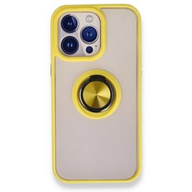 Alan Şanslı iPhone 13 Pro Montreal Yüzüklü Sarı Silikon Kapak Kılıf