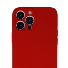 Alan Şanslı iPhone 13 Pro Nano İçi Kadife Kırmızı Silikon Kılıf