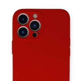 Alan Şanslı iPhone 13 Pro Nano İçi Kadife Kırmızı Silikon Kılıf