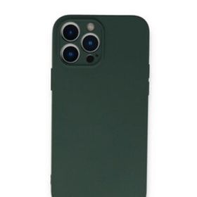 Alan Şanslı iPhone 13 Pro Nano İçi Kadife Koyu Yeşil Silikon Kılıf