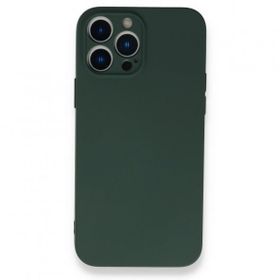 Alan Şanslı iPhone 13 Pro Nano İçi Kadife Koyu Yeşil Silikon Kılıf