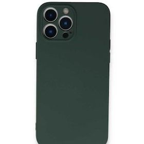 Alan Şanslı iPhone 13 Pro Nano İçi Kadife Koyu Yeşil Silikon Kılıf