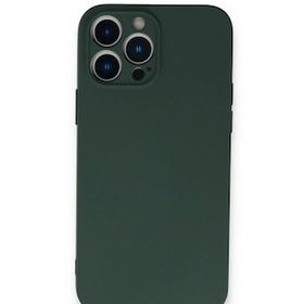 Alan Şanslı iPhone 13 Pro Nano İçi Kadife Koyu Yeşil Silikon Kılıf