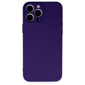 Alan Şanslı iPhone 13 Pro Nano İçi Kadife Mor Silikon Kılıf