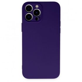 Alan Şanslı iPhone 13 Pro Nano İçi Kadife Mor Silikon Kılıf