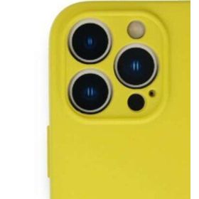 Alan Şanslı iPhone 13 Pro Nano İçi Kadife Sarı Silikon Kılıf