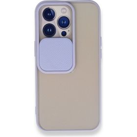 Alan Şanslı iPhone 13 Pro Palm Buzlu Kamera Sürgülü Lila Silikon Kılıf