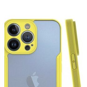 Alan Şanslı iPhone 13 Pro Platin Sarı Silikon Kılıf