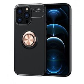 Alan Şanslı iPhone 13 Pro Range Yüzüklü Siyah-Gold Silikon Kılıf