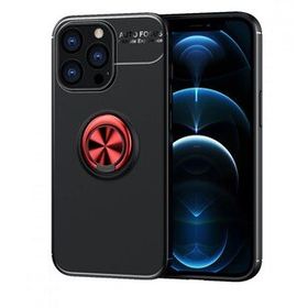 Alan Şanslı iPhone 13 Pro Range Yüzüklü Siyah-Kırmızı Silikon Kılıf