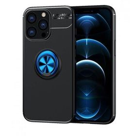 Alan Şanslı iPhone 13 Pro Range Yüzüklü Siyah-Mavi Silikon Kılıf