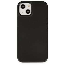 Alan Şanslı iPhone 14 Asya Siyah Deri Silikon Kılıf