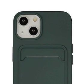Alan Şanslı iPhone 14 Kelvin Kartvizitli Koyu Yeşil Silikon Kılıf