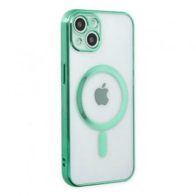 Alan Şanslı iPhone 14 Magneticsafe Lazer Haki Yeşil Silikon Kılıf