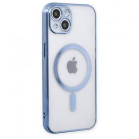 Alan Şanslı iPhone 14 Magneticsafe Lazer Sierra Blue Silikon Kılıf