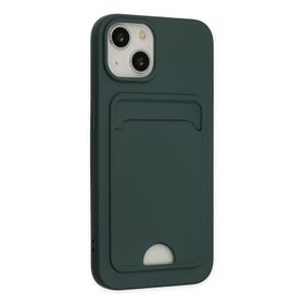 Alan Şanslı iPhone 14 Plus Kelvin Kartvizitli Koyu Yeşil Silikon Kılıf