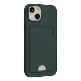 Alan Şanslı iPhone 14 Plus Kelvin Kartvizitli Koyu Yeşil Silikon Kılıf