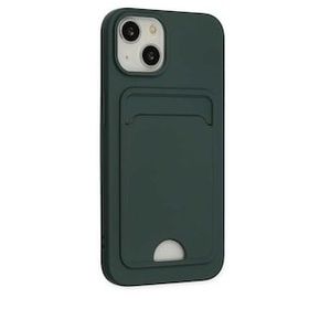Alan Şanslı iPhone 14 Plus Kelvin Kartvizitli Koyu Yeşil Silikon Kılıf