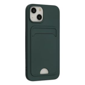Alan Şanslı iPhone 14 Plus Kelvin Kartvizitli Koyu Yeşil Silikon Kılıf