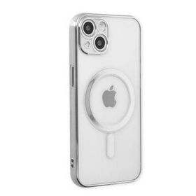 Alan Şanslı iPhone 14 Plus Magneticsafe Lazer Gümüş Silikon Kılıf