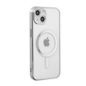 Alan Şanslı iPhone 14 Plus Magneticsafe Lazer Gümüş Silikon Kılıf