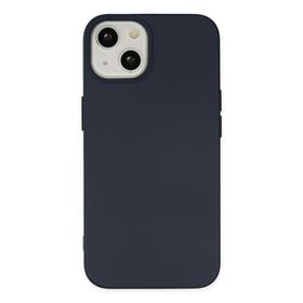 Alan Şanslı iPhone 14 Plus Nano İçi Kadife Lacivert Silikon Kılıf