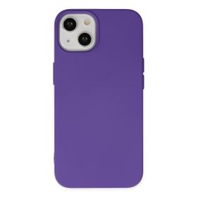 Alan Şanslı iPhone 14 Plus Nano İçi Kadife Mor Silikon Kılıf
