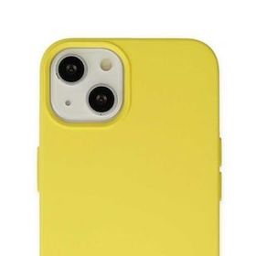 Alan Şanslı iPhone 14 Plus Nano İçi Kadife Sarı Silikon Kılıf