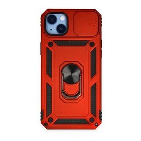 Alan Şanslı iPhone 14 Plus Pars Lens Yüzüklü Kırmızı Silikon Kılıf
