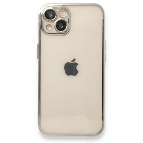 Alan Şanslı iPhone 14 Plus Razer Lensli Gümüş Silikon Kılıf