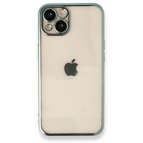 Alan Şanslı iPhone 14 Plus Razer Lensli Yeşil Silikon Kılıf