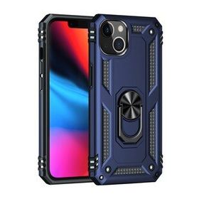 Alan Şanslı iPhone 14 Plus Sofya Yüzüklü Lacivert Silikon Kapak Kılıf